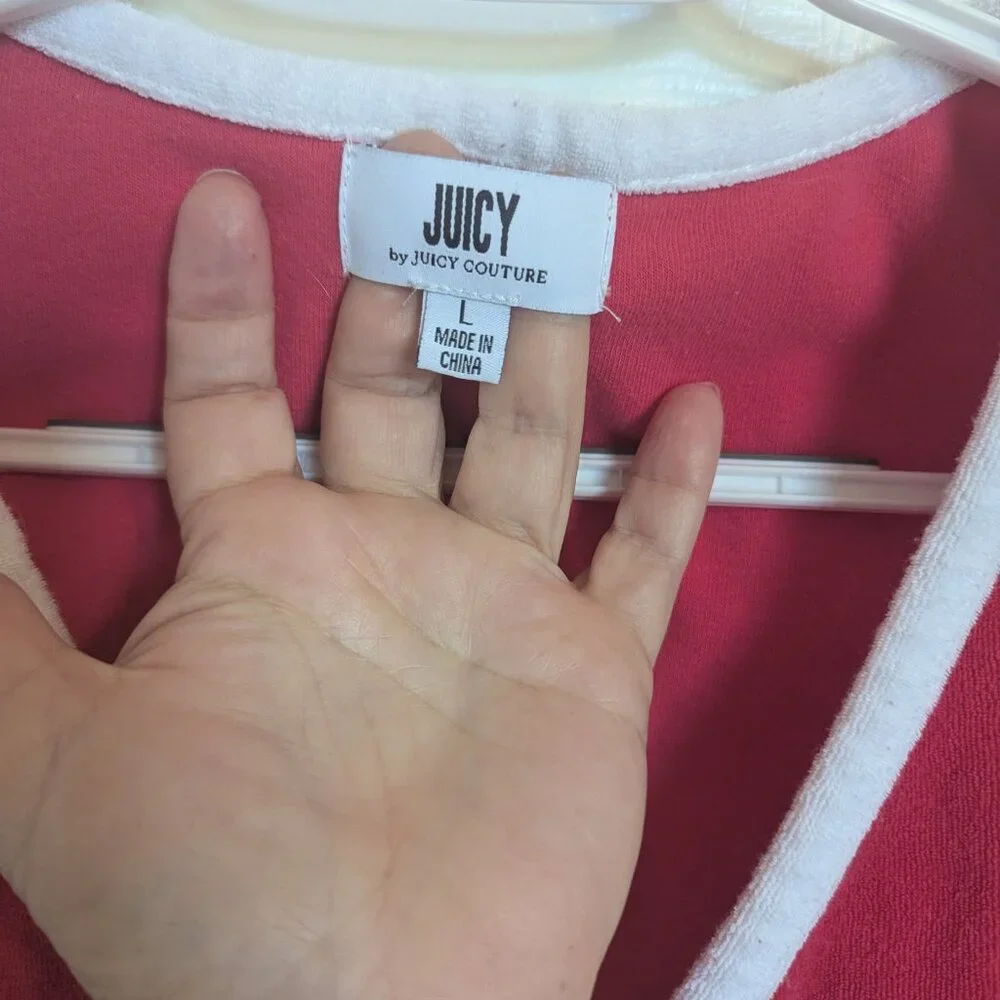 Juicy Couture Shorts & Top SET | Pink White | Vintage | L | ICONIC | EUC - Picture 13 of 15
